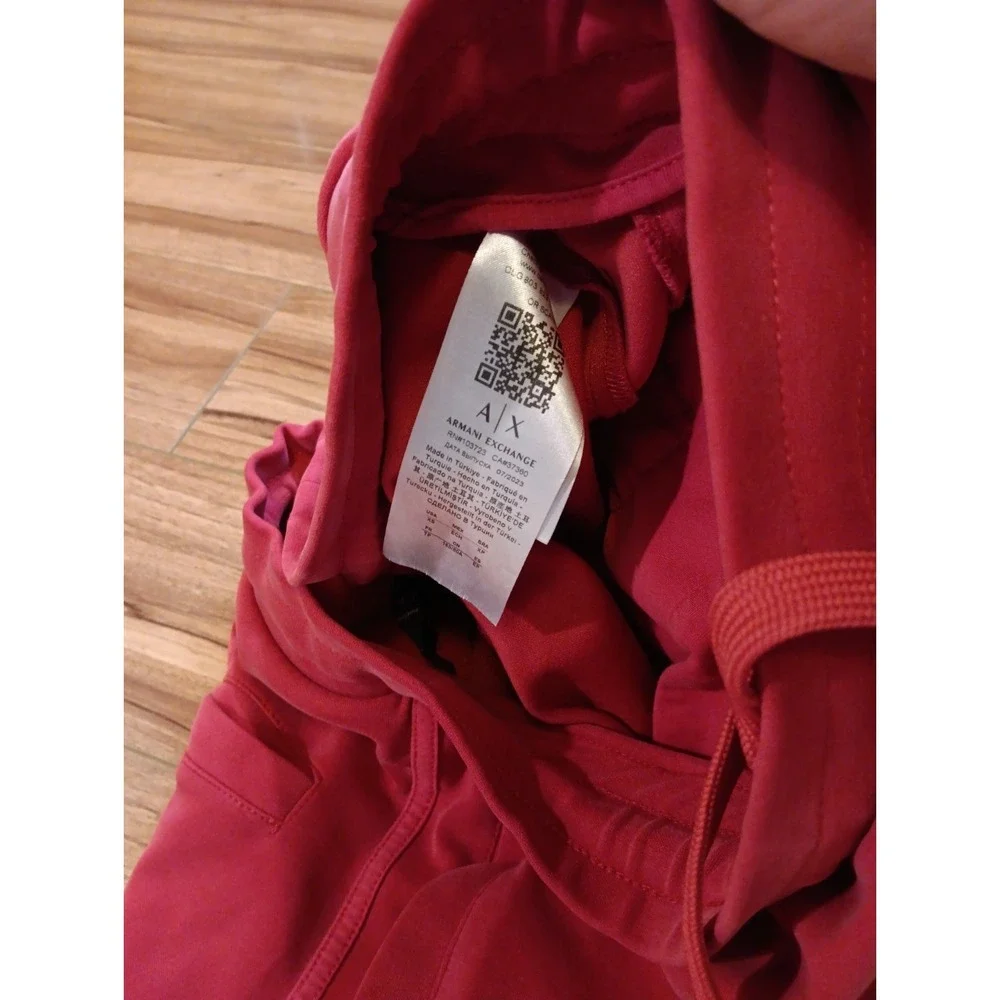 Authentic Armani Exchange Mens Sherbet Red Jogger shorts Embossed‎ Logo Size Xs